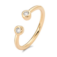 Fingerring Bronze Zirkonia 2 Steine vergoldet 5 Micron-580254