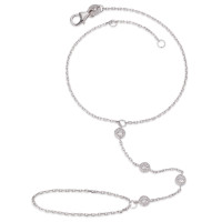 Armschmuck Silber Zirkonia 4 Steine rhodiniert 16-18 cm verstellbar-580372