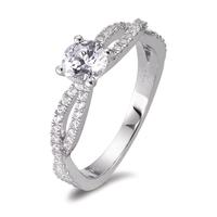 Solitär Ring Silber Zirkonia rhodiniert Ø5 mm-580548
