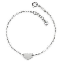 Armband Silber Zirkonia rhodiniert Herz 16-17.5 cm verstellbar-580554