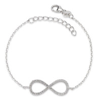 Armband Silber Zirkonia rhodiniert Infinity 16-18 cm verstellbar