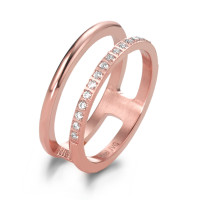 Knöchelring Edelstahl Zirkonia 19 Steine rosé IP beschichtet-581324
