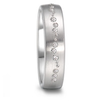 Partnerring 750/18 K Weissgold Diamant 0.105 ct, 15 Steine, tw-vsi-581816