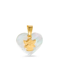 Anhänger 375/9 K Gelbgold Perlmutt Schutzengel Ø13 mm-582192