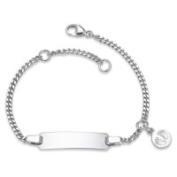 Gravurarmband Silber rhodiniert Füsse 12-14 cm verstellbar