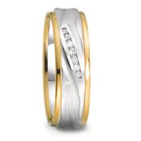 Partnerring 750/18 K Weissgold, 750/18 K Gelbgold Diamant 0.061 ct, 7 Steine, w-si-582311
