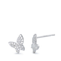 Ohrstecker Silber Zirkonia rhodiniert Schmetterling Ø8 mm-582350