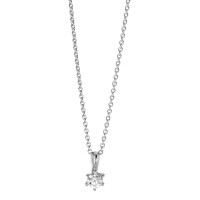 Halskette mit Anhänger 375/9 K Weissgold Zirkonia 40-42 cm verstellbar Ø4 mm-582466