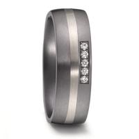 Partnerring 999 Tantal, 500 Palladium Diamant 0.05 ct, 5 Steine, w-si-582686