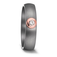 Partnerring 999 Tantal, 750/18 K Rotgold Diamant 0.10 ct, w-si-582699