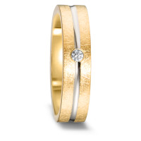 Partnerring 750/18 K Gelbgold, 750/18 K Weissgold Diamant 0.03 ct, w-si-582705