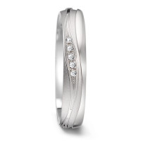 Partnerring 750/18 K Weissgold Diamant 0.09 ct, 15 Steine, tw-si-582789
