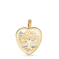 Anhänger 375/9 K Gelbgold Perlmutt Lebensbaum Ø18 mm-583288