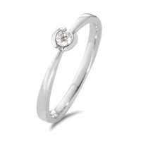 Solitär Ring 750/18 K Weissgold Diamant weiss, 0.10 ct, Brillantschliff, w-si-583604