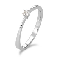 Solitär Ring 750/18 K Weissgold Diamant weiss, 0.05 ct, Brillantschliff, w-si-583663