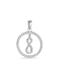 Anhänger Silber Zirkonia rhodiniert Infinity Ø18 mm-583873