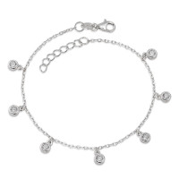 Armband Silber Zirkonia 7 Steine rhodiniert 17-19 cm verstellbar-584673