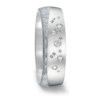 Partnerring Titan, Carbon Diamant 0.06 ct, 5 Steine, w-si-584761