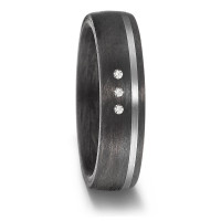 Partnerring 500 Palladium, Carbon Diamant 0.03 ct, 3 Steine-585151