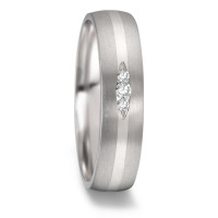 Partnerring Titan, 585/14 K Weissgold Diamant 0.061 ct, 3 Steine, w-si-585209