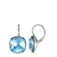 Ohrhänger Edelstahl Zirkonia aqua, 2 Steine Ø13 mm-586032