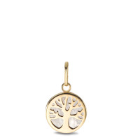 Anhänger 375/9 K Gelbgold Perlmutt Lebensbaum Ø10.5 mm-586358
