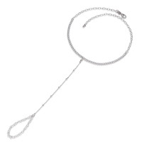 Fusskettchen Silber Zirkonia rhodiniert 21-31 cm verstellbar