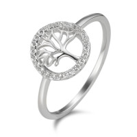 Fingerring Silber Zirkonia rhodiniert Lebensbaum Ø10 mm-586796