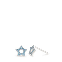 Ohrstecker Silber Zirkonia hellblau rhodiniert Stern Ø7 mm-586802
