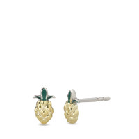 Ohrstecker Silber gelb bicolor Ananas-588157