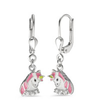Ohrhänger Silber Zirkonia 6 Steine lackiert Einhorn-588168