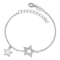 Armband Silber Zirkonia rhodiniert Stern 16-19 cm verstellbar-588323