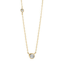Collier Silber Zirkonia gelb vergoldet 40-45 cm verstellbar