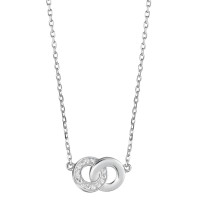 Collier Silber Zirkonia rhodiniert 40-45 cm verstellbar-588333