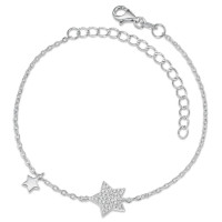 Armband Silber Zirkonia rhodiniert Stern 16-19 cm verstellbar-588350
