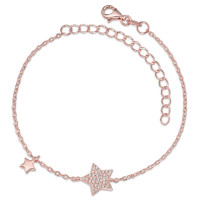 Armband Silber Zirkonia rosé vergoldet Stern 16-19 cm verstellbar-588351