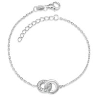 Armband Silber Zirkonia rhodiniert 16-19 cm verstellbar-588353
