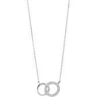 Collier 375/9 K Weissgold Diamant 0.035 ct, 9 Steine, w-pi1 38-42 cm verstellbar-588798