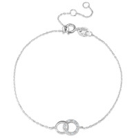 Armband 375/9 K Weissgold Diamant 0.025 ct, 7 Steine, w-pi1 15-18 cm verstellbar-588799