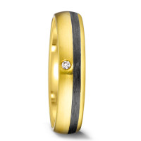 Partnerring 585/14 K Gelbgold, Carbon Diamant 0.025 ct, tw-si-588909