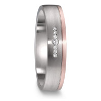 Partnerring Titan, 750/18 K Rotgold Diamant 0.045 ct, 7 Steine, w-si-589084