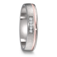 Partnerring Titan, 750/18 K Rotgold Diamant 0.05 ct, 5 Steine, w-si-589086