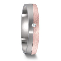 Partnerring Titan, 750/18 K Rotgold Diamant 0.02 ct, w-si-589088