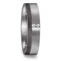 Partnerring 999 Tantal, Carbon Diamant 0.03 ct, 2 Steine, w-si-589110