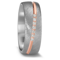 Partnerring Titan, 750/18 K Rotgold Diamant 0.07 ct, 7 Steine, w-si-589231