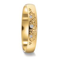 Partnerring 750/18 K Gelbgold Diamant 0.02 ct, 3 Steine, tw-vsi-589530