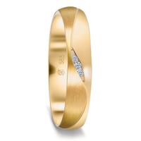 Partnerring 585/14 K Gelbgold Diamant 0.02 ct, 3 Steine, w-si-589592
