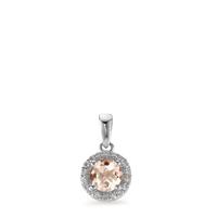 Anhänger 375/9 K Weissgold Diamant 0.06 ct Morganit Ø6.5 mm-590181