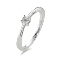 Solitär Ring 750/18 K Weissgold Diamant 0.10 ct, w-si-590192
