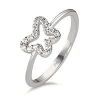 Fingerring 750/18 K Weissgold Zirkonia Schmetterling-590725